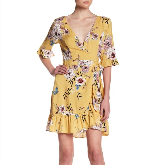 Nordstrom Dresses & Skirts - NWT Socialite Wrap Dress in Canary Yellow
